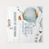 Tenture Aquarelle Bleu Hot Air Balloon M. ONEderful Boy (Devant (Horizontal))