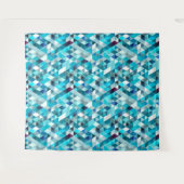 Tenture Aquarelle bleu moderne Triangle Motif Abstrait (Devant (Horizontal))