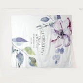 Tenture Aquarelle bleu rose pomme Mariage de fleurs (Devant (Horizontal))
