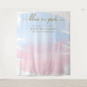 Tenture Aquarelle bleu rose Sexe Révéler fond (Devant)