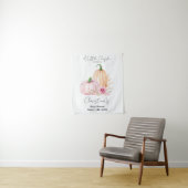 Tenture Aquarelle Boho Citrouille Baby-shower (En situation)