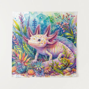 Tenture Aquarelle botanique Axolotl