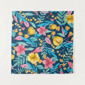 Tenture Aquarelle botanique : fleurs, ornement feuille. (Devant (Horizontal))