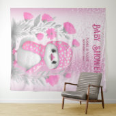 Tenture Aquarelle Canard rose Floral fond (En situation (horizontale))