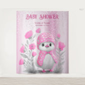 Tenture Aquarelle Canard rose Floral fond (Devant)