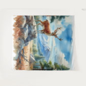 Tenture Aquarelle cerf dans la nature (Devant (Horizontal))