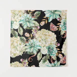 Tenture Aquarelle claire sans couture motif avec fleurs hé