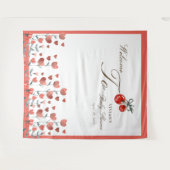 Tenture Aquarelle Coeur cerise florale sur le Baby shower  (Devant (Horizontal))