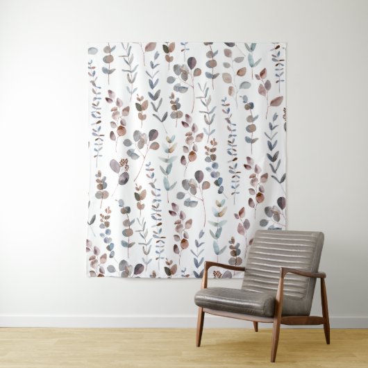 Tenture Aquarelle colorée d'Eucalyptus   (En situation)