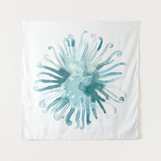 Tenture Aquarelle Corail - Bleu 2 (Devant)