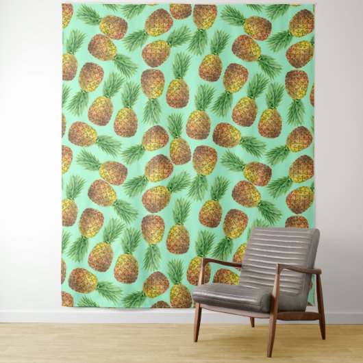 Tenture Aquarelle d'ananas 2 (En situation)