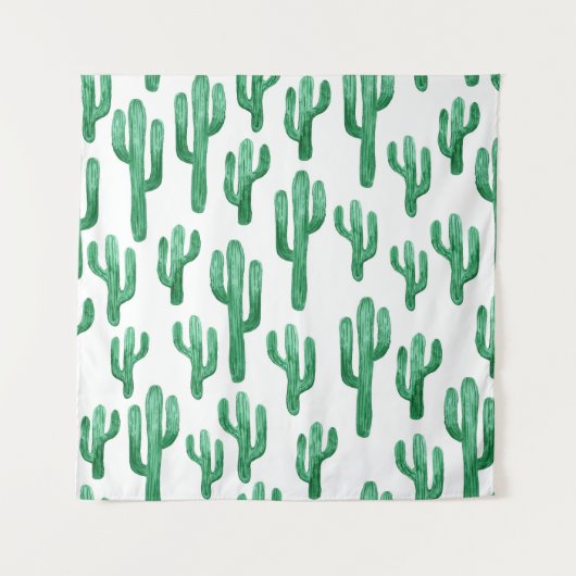 Tenture Aquarelle de cactus : illustration à main (Devant)