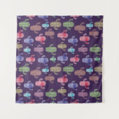 Tenture Aquarelle de cactus tendance tirant en continu mot (Devant (Horizontal))