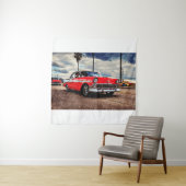 Tenture Aquarelle de Chevrolet Bel Air 1956 (En situation)