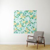 Tenture Aquarelle de citron bleu motif (En situation (horizontale))