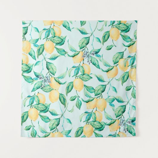 Tenture Aquarelle de citron bleu motif (Devant)