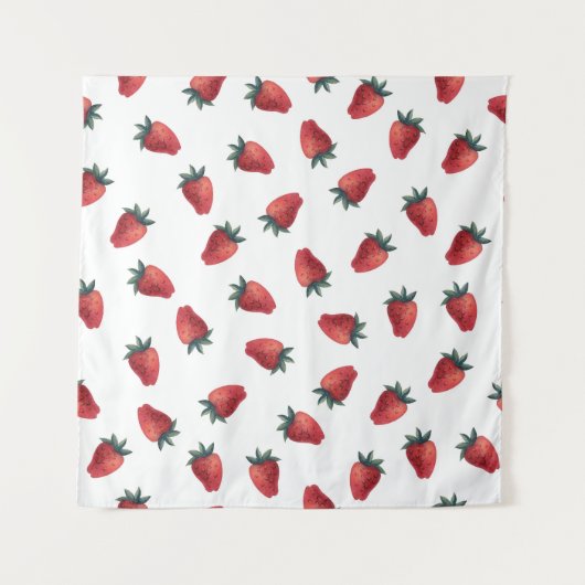 Tenture Aquarelle de fraises : Jouer Motif sans couture (Devant)