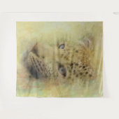 Tenture Aquarelle de la faune du léopard d'Afrique (Devant (Horizontal))