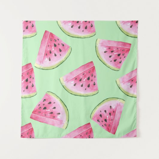Tenture Aquarelle de pastèque, motif d'été sans soudure. (Devant)