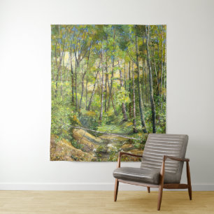 Tenture aquarelle de peinture de rainures sur soie