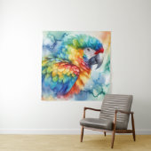 Tenture Aquarelle de perroquet (En situation)