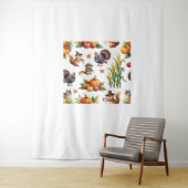 Tenture Aquarelle de récolte d'automne Festive Motif class (En situation)