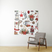 Tenture Aquarelle décoration de noël motif (En situation)