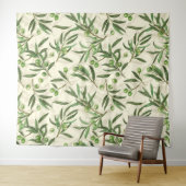 Tenture Aquarelle des branches d'olive (En situation (horizontale))