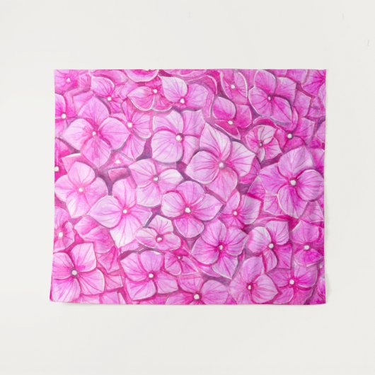 Tenture Aquarelle d'Hydrangea (Devant (Horizontal))