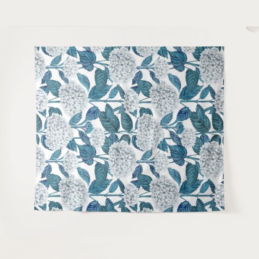 Tenture Aquarelle d'hydrangée blanche (Devant (Horizontal))