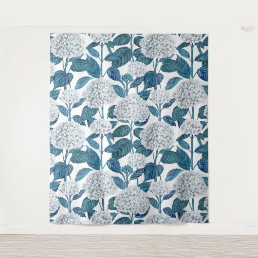 Tenture Aquarelle d'hydrangée blanche (Devant)