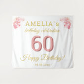 Tenture Aquarelle d'orchidée rose 60e anniversaire fond (Devant (Horizontal))