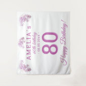 Tenture Aquarelle d'orchidée rose 80e anniversaire fond (Devant)