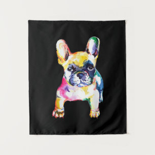 Tenture Aquarelle d'origine main Français Bulldog Cadeau