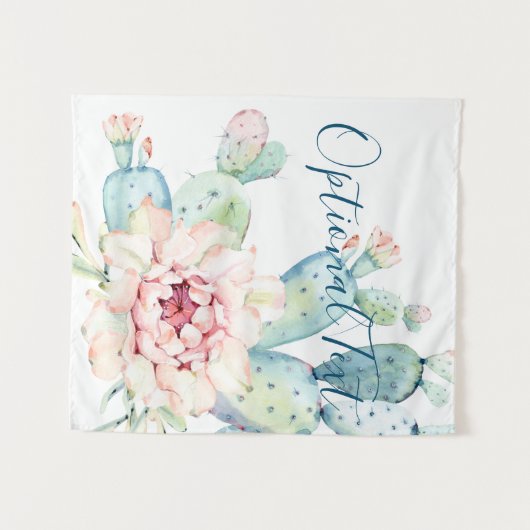 Tenture Aquarelle douce Pastel Blooming Cactus (Devant (Horizontal))