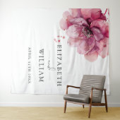 Tenture Aquarelle Dusty Rose Floral Photo Booth fond (En situation (horizontale))