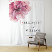 Tenture Aquarelle Dusty Rose Floral Photo Booth fond (En situation)