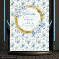 Aquarelle Élégante Mariage Bleu Poussiéreux Or
