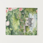 Tenture Aquarelle esthétique Custon Irish Village Cottage (Devant (Horizontal))