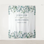 Tenture Aquarelle Eucalyptus Mariage Photo Booth fond (Devant)