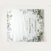 Tenture Aquarelle Eucalyptus Mariage Photo Booth fond (Devant (Horizontal))