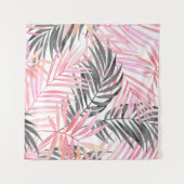 Tenture Aquarelle Feuille rose tropicale (Devant (Horizontal))