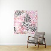 Tenture Aquarelle Feuille rose tropicale (En situation (horizontale))