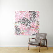 Tenture Aquarelle Feuille rose tropicale (En situation)