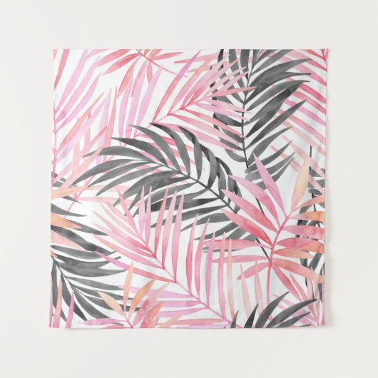 Tenture Aquarelle Feuille rose tropicale (Devant)