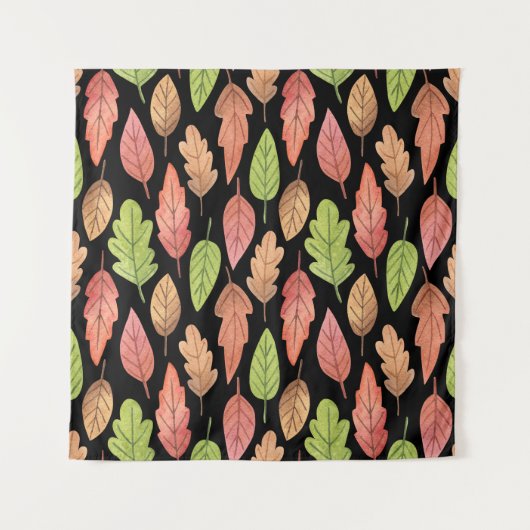 Tenture Aquarelle feuilles d'automne : motif transparent (Devant)