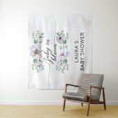 Tenture Aquarelle fleur sauvage bébé rose en fleur (En situation)