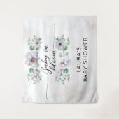 Tenture Aquarelle fleur sauvage bébé rose en fleur (Devant)