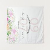 Tenture Aquarelle Fleur sauvage rose botanique (Devant (Horizontal))