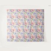 Tenture Aquarelle fleurs blanches, roses (Devant (Horizontal))